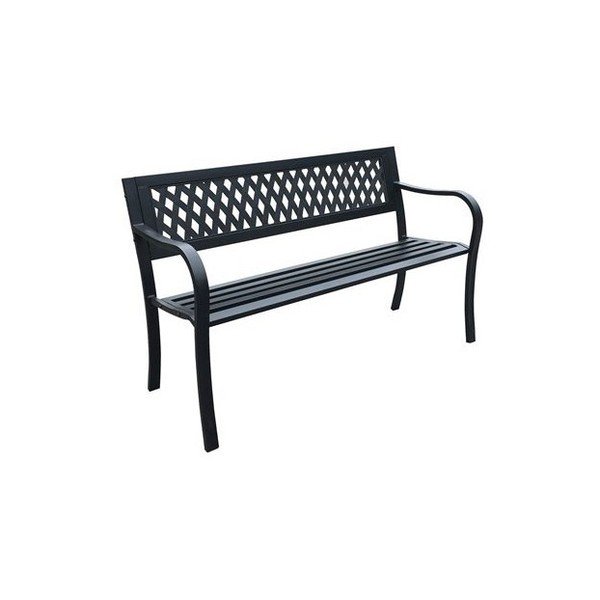 Panchina da giardino in metallo-plastica nera - M.A.T. Group