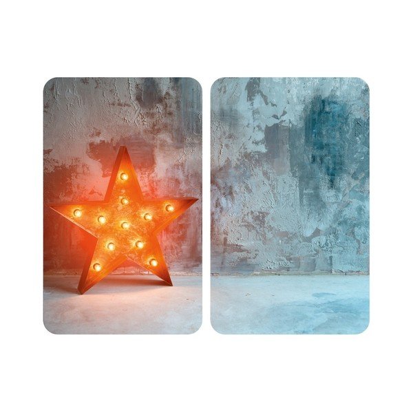 Set di 2 copri stufe in vetro, 52 x 30 cm Star - Wenko