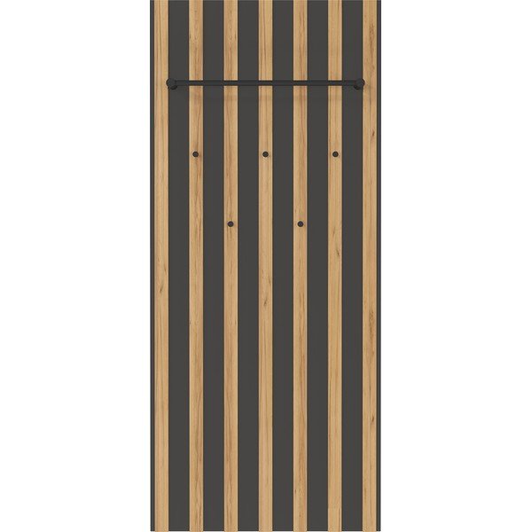 Pannello appendiabiti color antracite/di colore naturale con effetto rovere 64x148x14 cm Renell – Germania