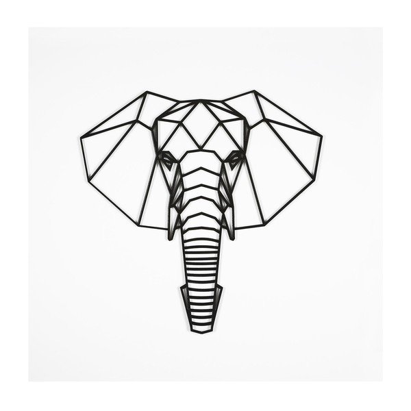 Decorazione murale nera Elefante, 39 x 65 cm - Evila Originals