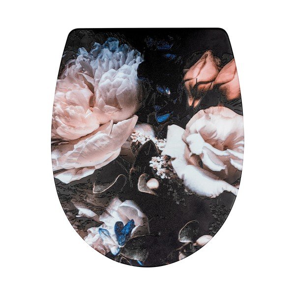 Sedile del water con decorazione floreale Peony - Wenko-image-2