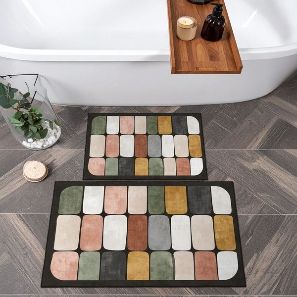 Set di tappetini per il bagno 2 pz 60x100 cm – Foutastic-image-3