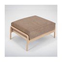 Poggiapiedi in pelle di bufalo marrone chiaro con struttura in rovere massiccio Fawn - Gazzda