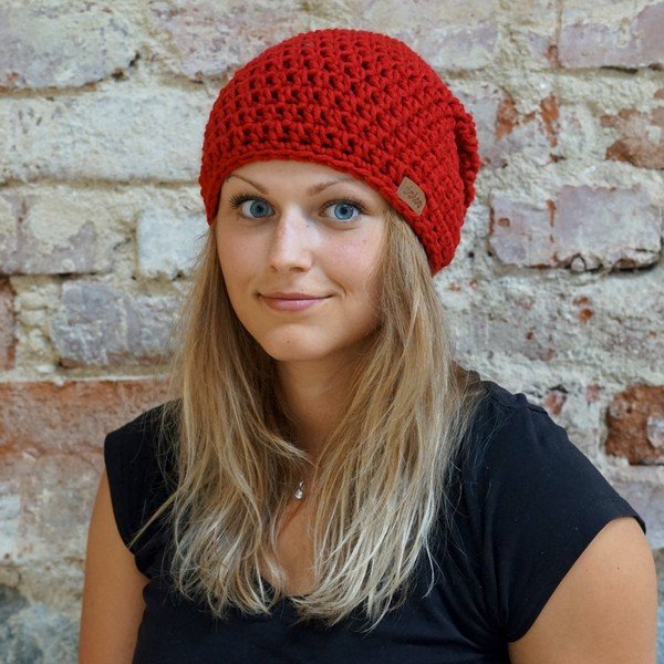 Cappello rosso fatto a mano all'uncinetto Mary B Mary B. - DOKE-image-1