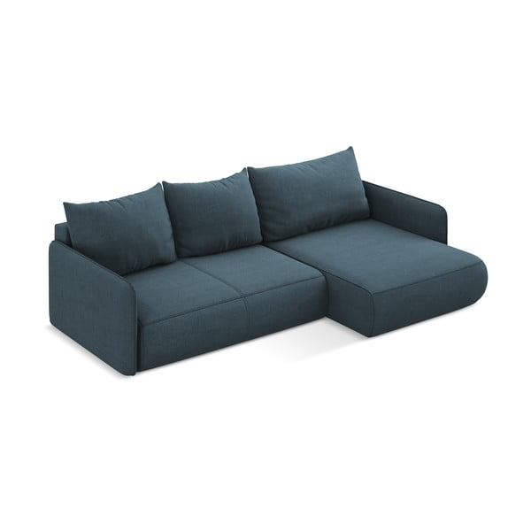 Divano angolare blu allungabile/con contenitore (con penisola a destra) Nanea – Makamii-image-4