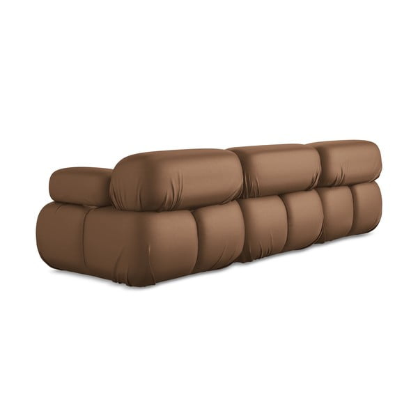 Divano componibile marrone con rivestimento in finta pelle 285 cm Lokua – Makamii-image-4