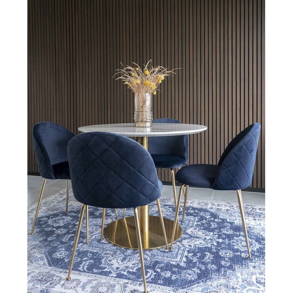 Sedie da pranzo in velluto blu-oro in set di 2 pezzi Geneve - House Nordic-image-1