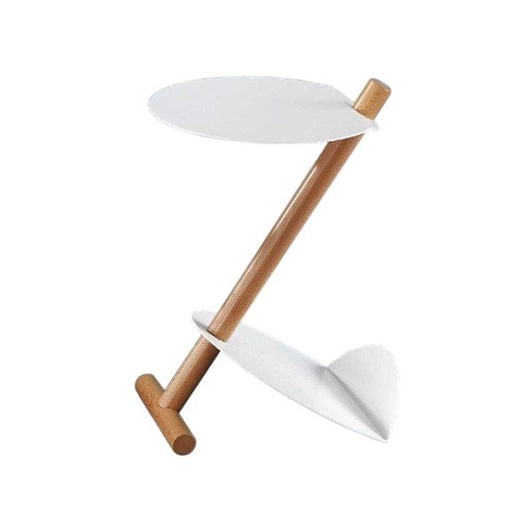 Tavolino/portariviste bianco con struttura in legno di faggio Natura - Evergreen House