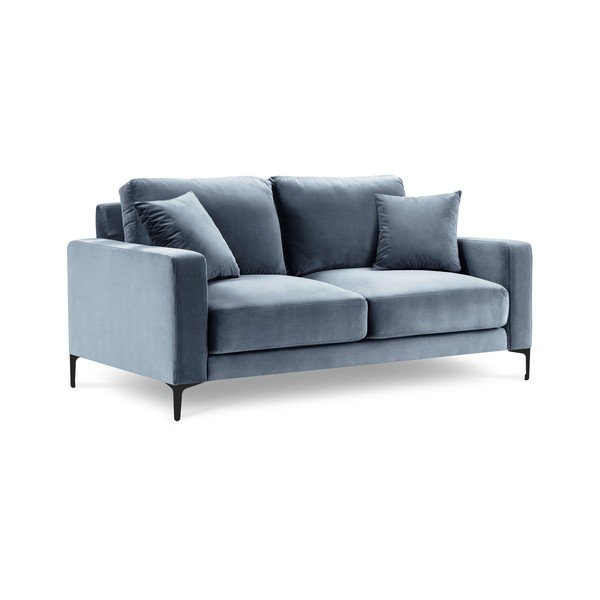 Divano in velluto azzurro, 158 cm Harmony - Kooko Home-image-2