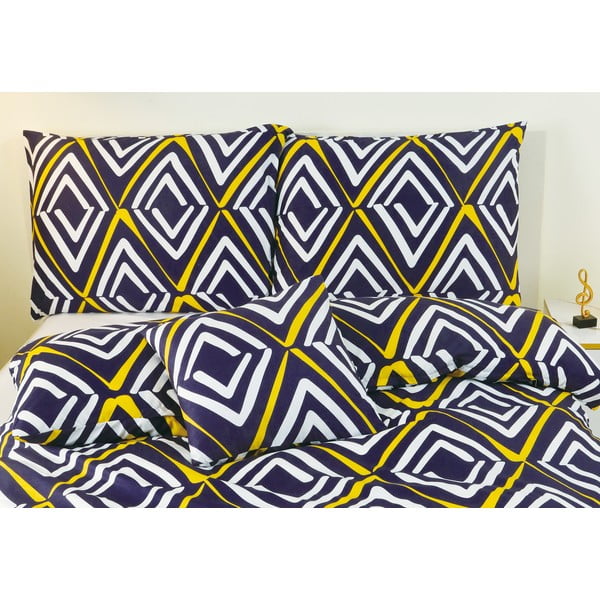 Lenzuolo singolo blu scuro da 6 pezzi in microsatin 140x200 cm Dylan - My House-image-1