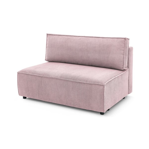 Modulo divano in velluto a coste rosa chiaro, pezzo centrale Nihad modular - Bobochic Paris