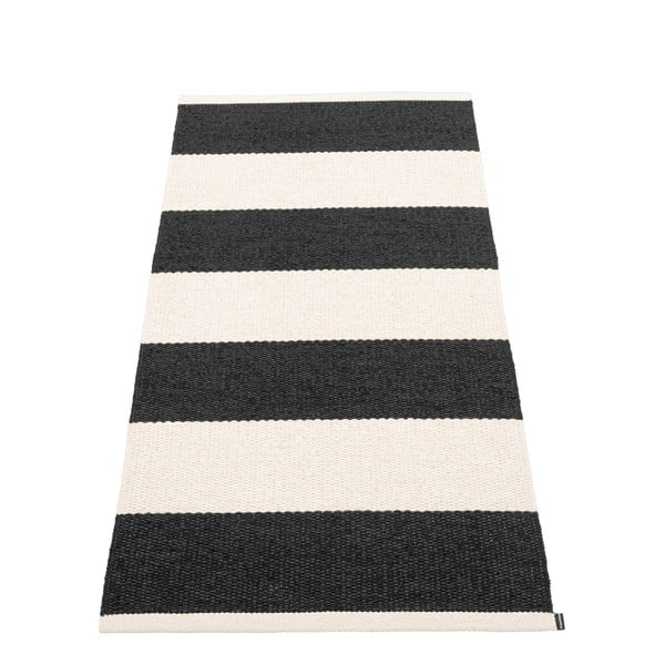Passatoia da interno/esterno bianca e nera 70x150 cm Bob Black Vanilla – Pappelina