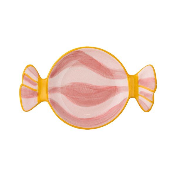 Piatto da portata rosa in gres a tema natalizio Caramella – Bloomingville