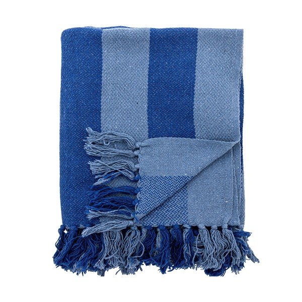 Coperta blu in cotone riciclato 130x160 cm Frello – Bloomingville