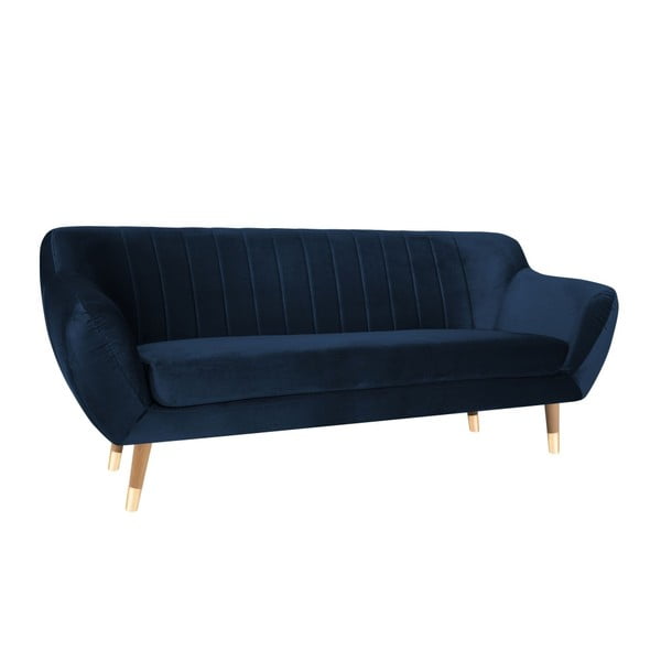 Divano in velluto blu scuro, 188 cm Benito - Mazzini Sofas-image-2