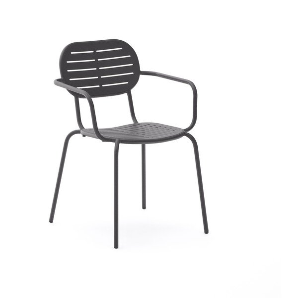Sedia da giardino in metallo grigio scuro Brai - Kave Home