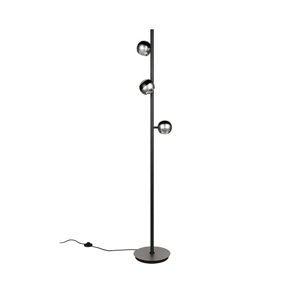 Lampada da terra LED nera e argentata (altezza totale 150 cm) Orbit – Trio Select-image-2