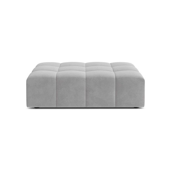 Poggiapiedi grigio chiaro con rivestimento in velluto Chicago – Cosmopolitan Design
