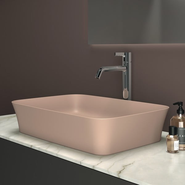 Lavabo in ceramica rosa chiaro 55x38 cm Ipalyss - Ideal Standard-image-1