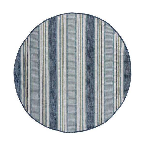 Tappeto da interno e esterno rotondo color foglia di tè ø 160 cm Roma Stripe – Flair Rugs