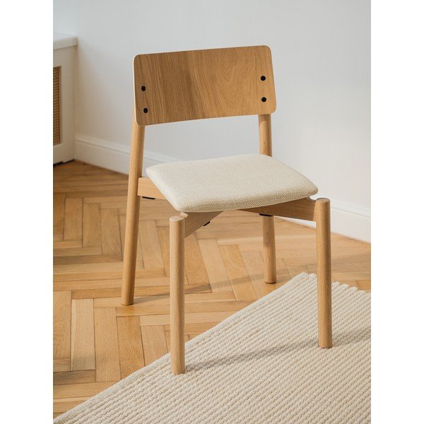 Sedia da pranzo di colore naturale con effetto rovere impilabile Wem – noo.ma-image-1