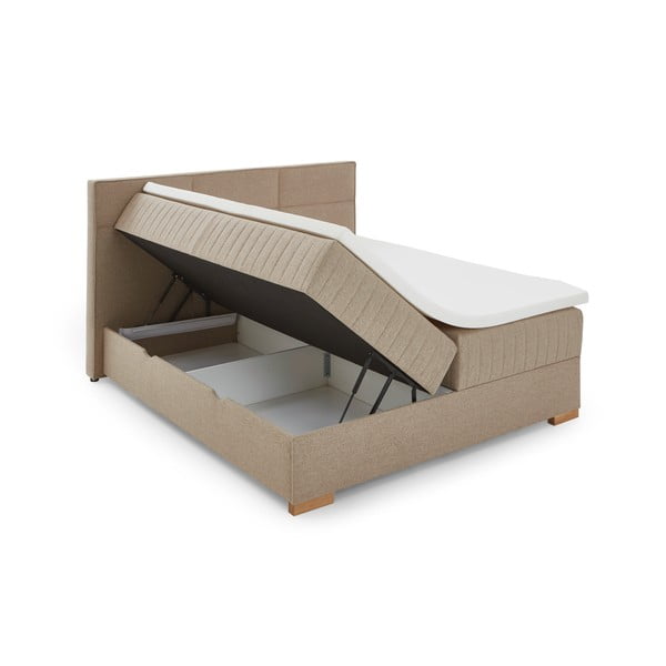Letto boxspring beige con contenitore 160x200 cm Tambo - Meise Möbel-image-2