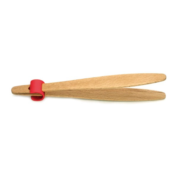Pinza per cetrioli con dettaglio rosso in legno di faggio Maneggevole, lunghezza 22 cm - Jean Dubost