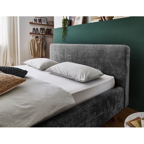 Letto matrimoniale imbottito grigio scuro rete non inclusa 160x200 cm Mattis – Meise Möbel-image-4