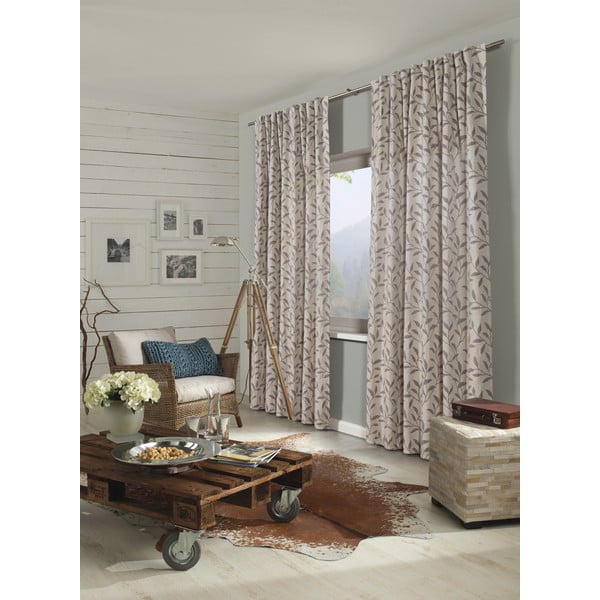 Tenda grigia/beige in misto lino 140x245 cm List – Sehlbach-image-2