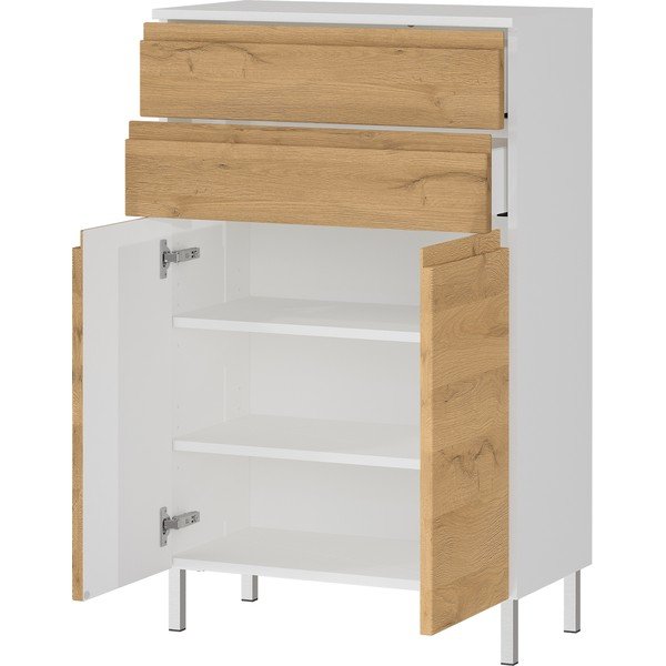 Mobile bagno basso bianco in rovere 60x97 cm Torrance - Germania-image-2