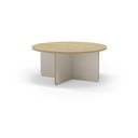 Tavolino da salotto rotondo color crema/di colore naturale con piano effetto rovere ø 80 cm Hillary – Marckeric