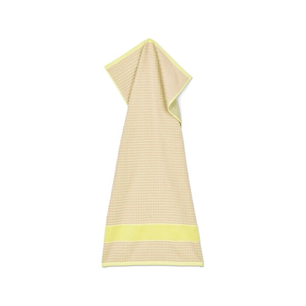 Asciugamano tipo terry giallo e rosa in cotone organico 50x100 cm Check – JUNA-image-2