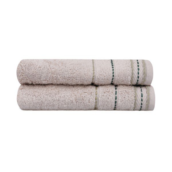 Set di 2 asciugamani beige, 90 x 50 cm - Unknown-image-1