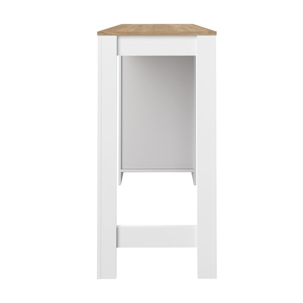 Tavolo bar bianco con piano in rovere 115x50 cm Aravis - TemaHome-image-4