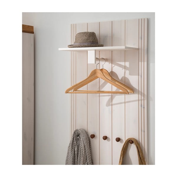 Set di mobili da ingresso bianco in pino massiccio 60x120x25 cm Anita – Støraa-image-1