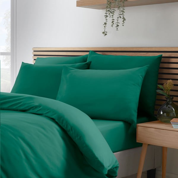 Biancheria da letto verde scuro in microfibra per letto singolo 135x200 cm So Soft Easy Iron – Catherine Lansfield-image-2
