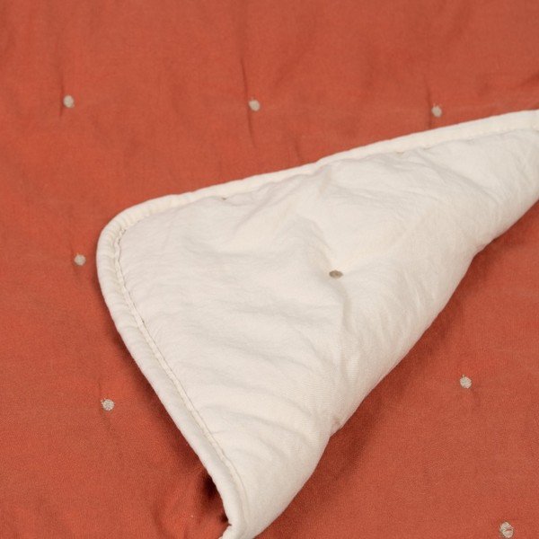 Copriletto trapuntato in microfibra rosso mattone e beige 230x280 cm - Ixia-image-3
