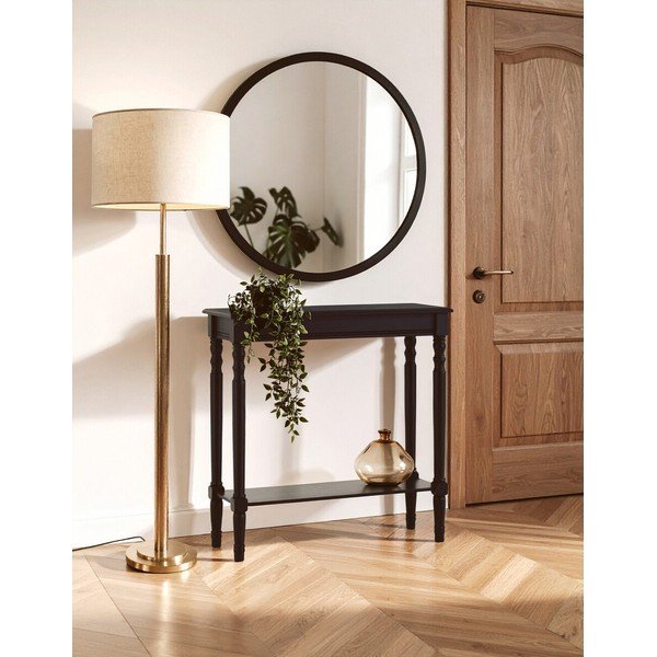 Tavolo consolle nero in pino massiccio 30x80 cm Heritage – Premier Housewares-image-1