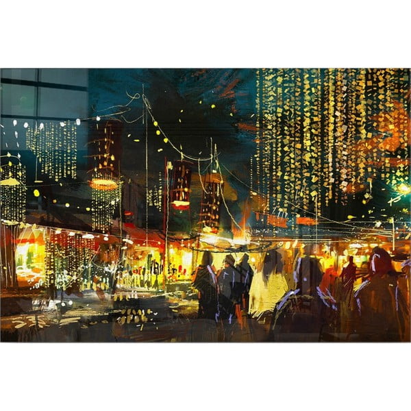 Pittura su vetro 100x70 cm City Street - Wallity