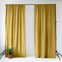 Tenda gialla in lino 140x300 cm Lemon Curry – Linen Tales
