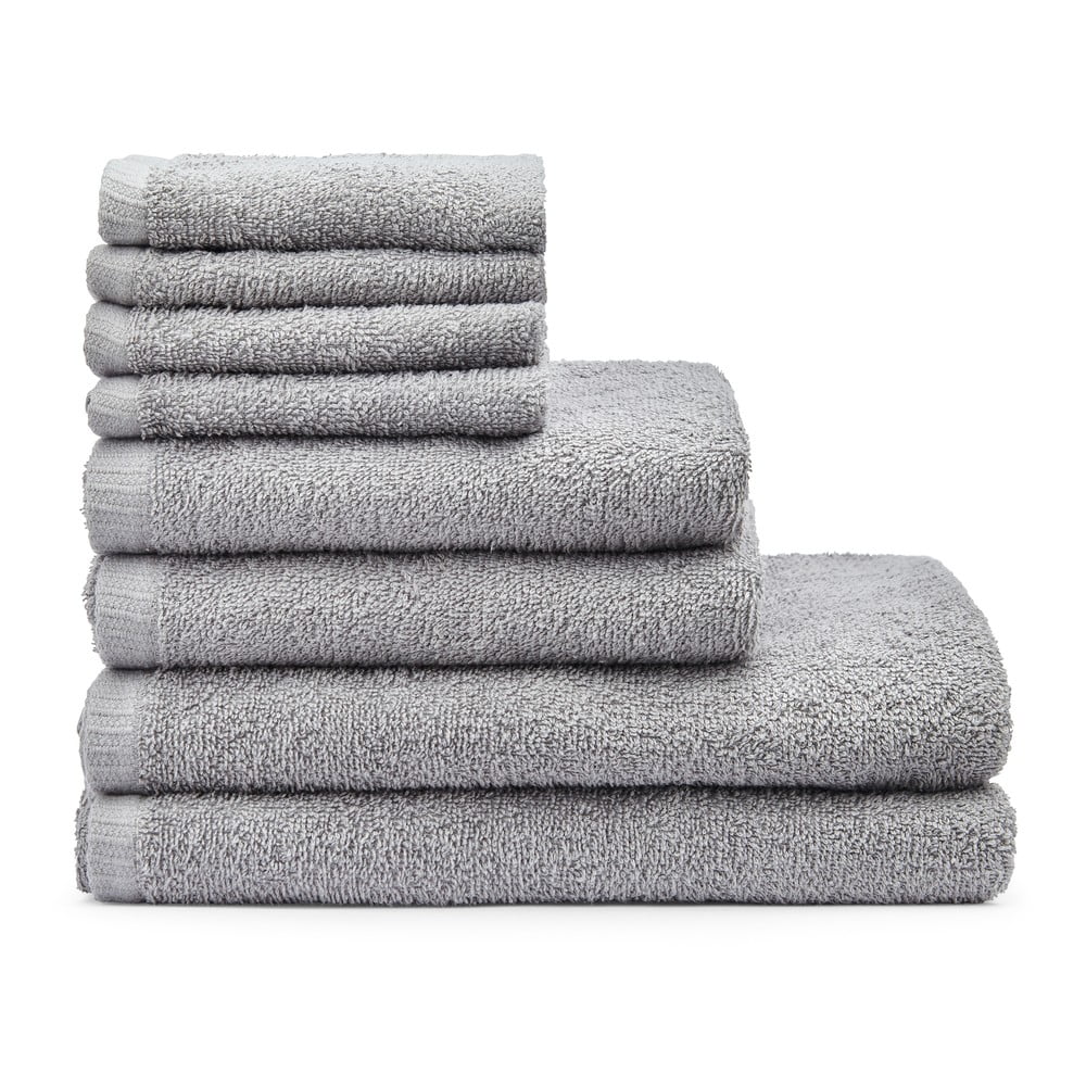 Set di asciugamani per viso e corpo con asciugatura rapida e tipo terry grigi in cotone 8 pz Quick Dry – Catherine Lansfield | Asciugamani