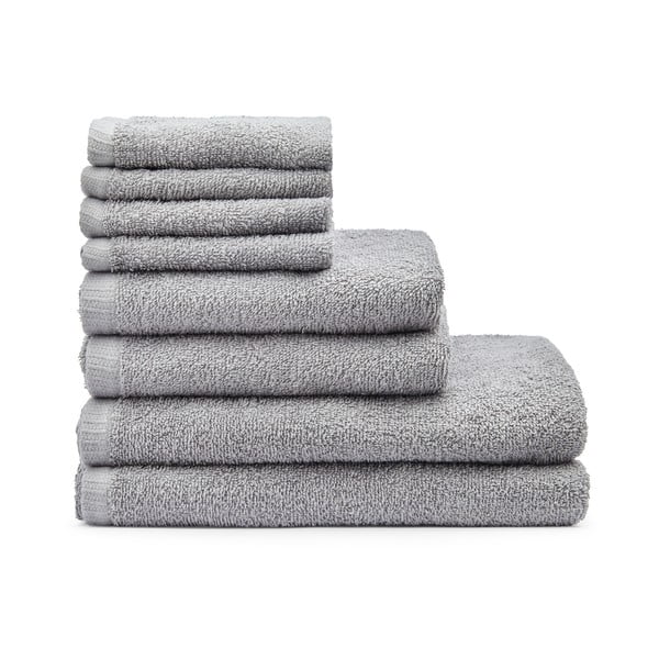 Set di asciugamani per viso e corpo con asciugatura rapida e tipo terry grigi in cotone 8 pz Quick Dry – Catherine Lansfield