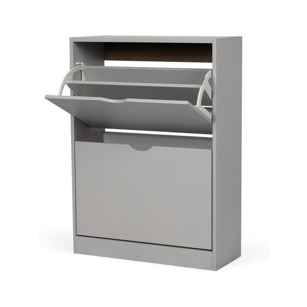 Scarpiera grigia con ante ribaltabili 50x82x24 cm Stelo – Bonami Essentials-image-2