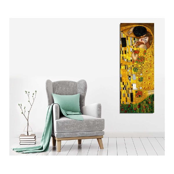 Riproduzione murale su tela Gustav Klimt Il bacio, 30 x 80 cm Gustav Klimt - The Kiss - Wallity-image-1