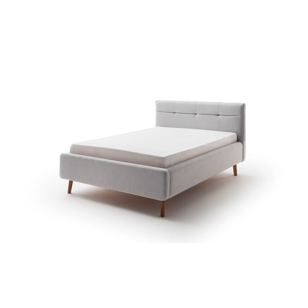 Letto matrimoniale imbottito grigio chiaro con contenitore con griglia 140x200 cm Lotte - Meise Möbel