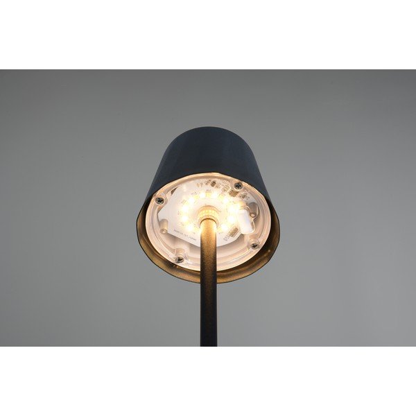 Lampada da tavolo LED nera opaca con paralume in metallo (altezza totale 21 cm) Diaz – Reality-image-2