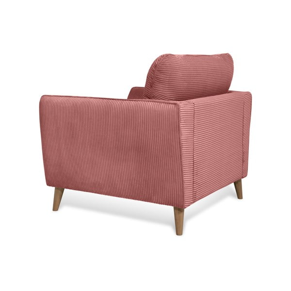 Poltrona in velluto a coste rosa Paris - Scandic-image-4