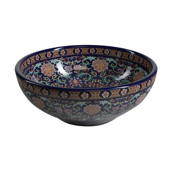 Lavabo rotondo in blu scuro in ceramica ø 41 cm Priori – Sapho-image-2