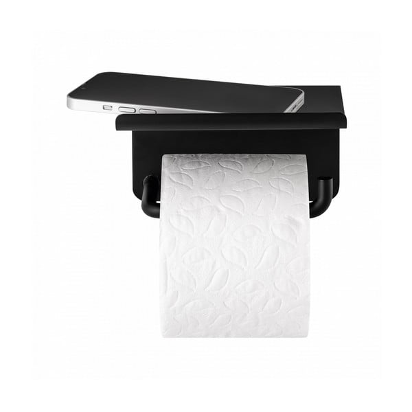 Porta carta igienica a parete in acciaio inox nero Modo - Blomus