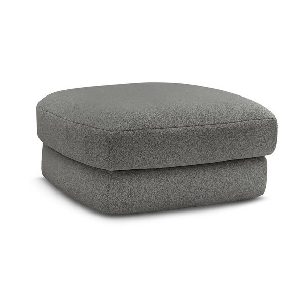 Poggiapiedi grigio scuro con rivestimento in bouclé Leonore – Bobochic Paris